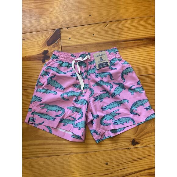 CHUBBIES MEN’S THE GLADES PINK ALLIGATOR 5.5" SWIM TRUNKS XS NWT $69 - Picture 2 of 4